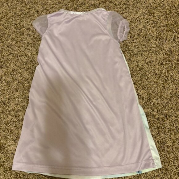 Disney Princess Nightgown 4 Purple Ariel Rapunzel Tiana Belle Tulle Short Sleeve - Picture 3 of 3